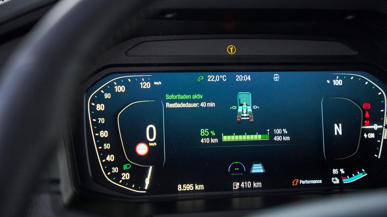 Truck display during charging